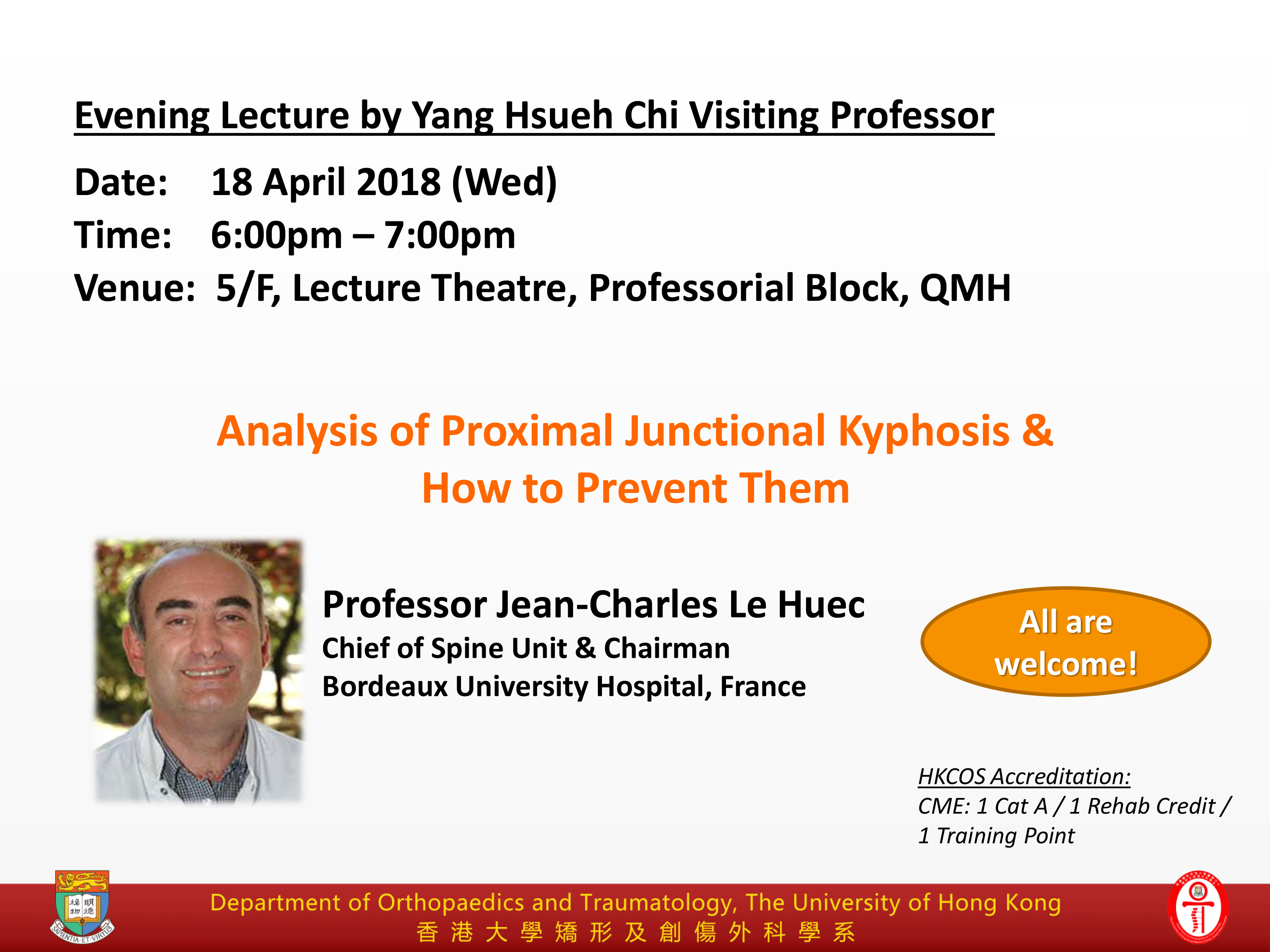 Evening Lecture by Yang Hsueh Chi Visiting Professor