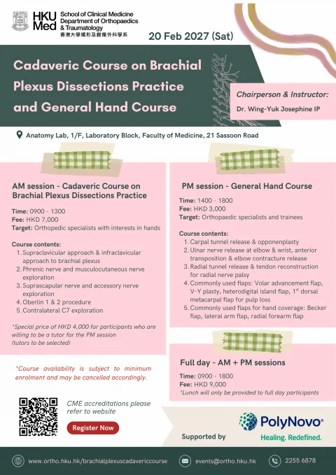 Cadaveric Course on Brachial Plexus Dissections Practice and General Hand Course
