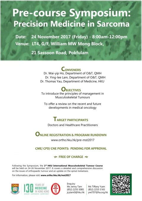 Pre-course Symposium: Precision Medicine in Sarcoma