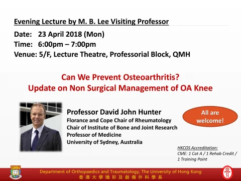 Evening Lecture by M. B. Lee Visiting Professor