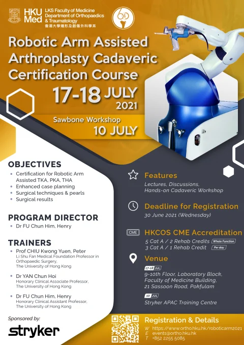 Robotic Arm Assisted Arthroplasty Cadaveric Certification Course
