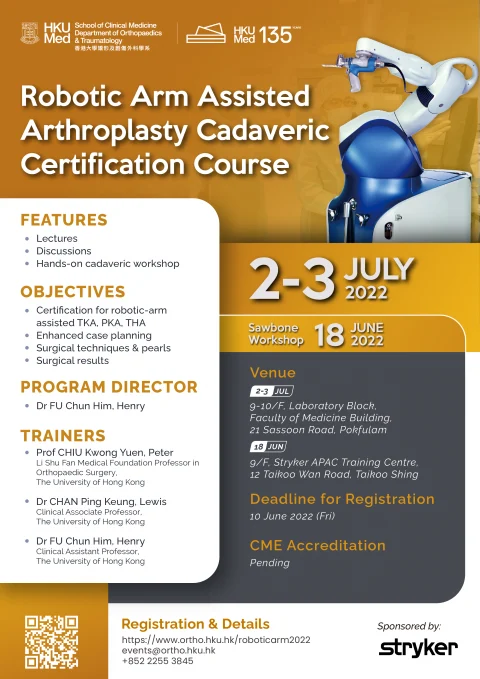 Robotic Arm Assisted Arthroplasty Cadaveric Certification Course