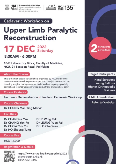 Cadaveric Workshop on Upper Limb Paralytic Reconstruction