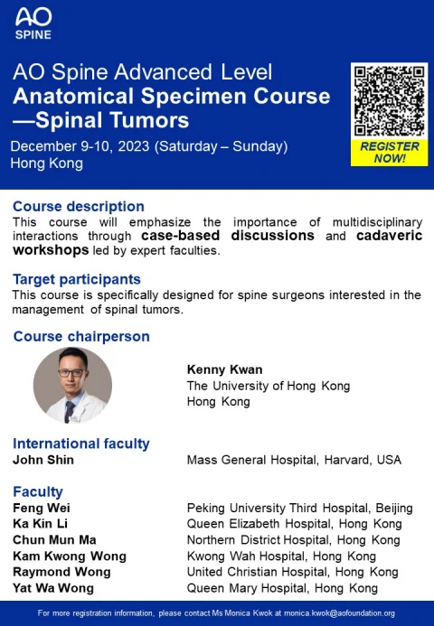 AO Spine Advanced Level Anatomical Specimen Course – Spinal Tumors