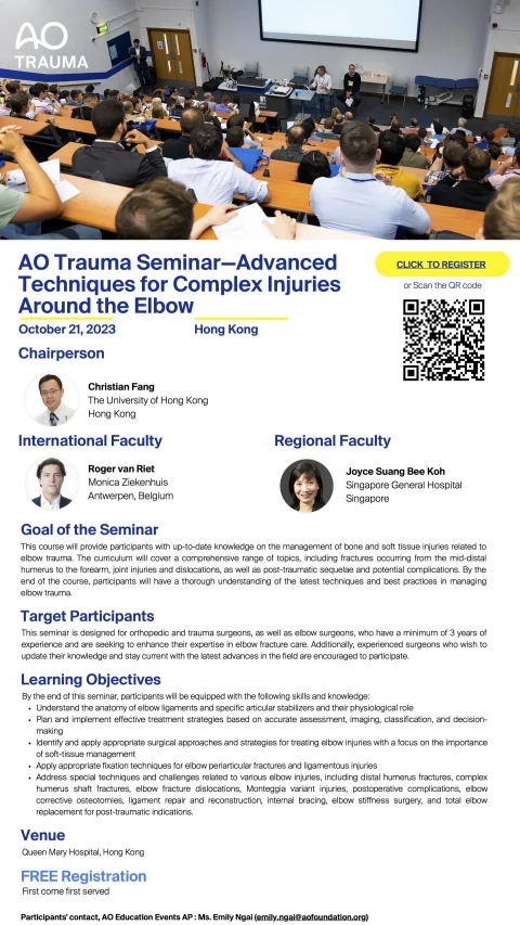 AO Trauma Seminar — Advanced Techniques for Complex Injuries Around the Elbow