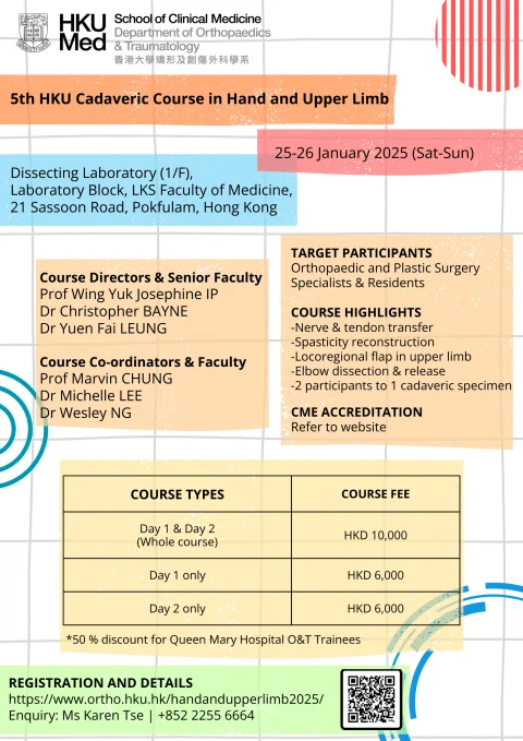 5th HKU Cadaveric Course in Hand and Upper Limb
